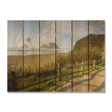 RICKI&APOSS RUGS 33 x 24 in. Coastal Stroll Inside & Outside Cedar Wall Art RI266553